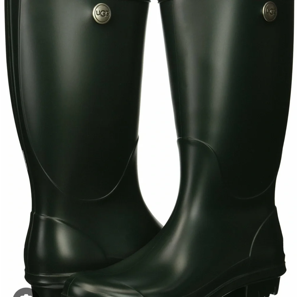 UGG Olive Green Shelby Matte Tall Rain Boots NIB - Picture 2 of 9
